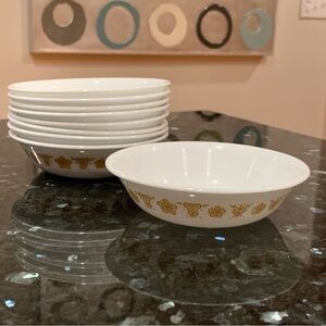 Vintage Corelle butterfly gold 5.25” small bowls set of 9 fruit dessert side